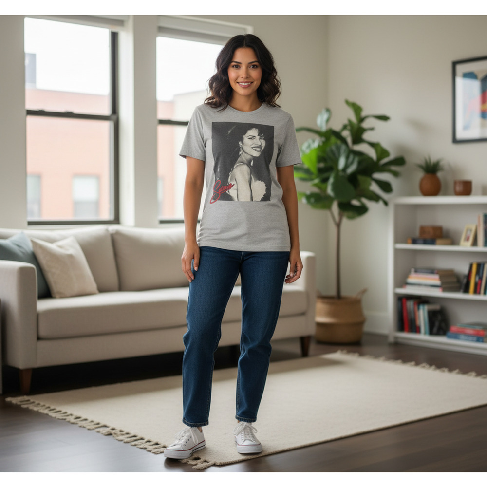 Vintage Selena Quintanilla Graphic T-shirt Gray M Tejano Retro Indie Streetwear